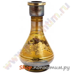 Колба для кальяна стекло Лоза (коричневая)